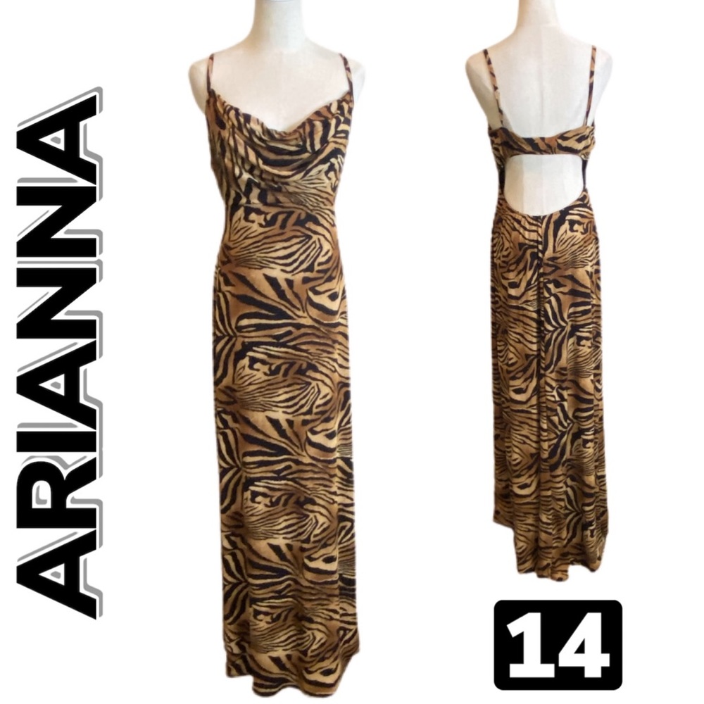 ARIANNA By Rachel Kaye Animal Print Maxi Dress 14